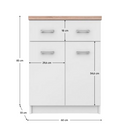 Komód 2D1S/60, fehér/sonoma tölgy, TOPTY TYP 41