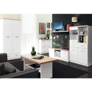 Szekrény tükörrel 2D1S/60, fehér/sonoma tölgy, TOPTY TYP 37