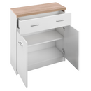 Komód 2D1S, fehér/tölgy sonoma, TOPTY TYP 14