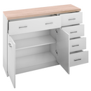 Komód 2d5s, fehér/tölgy sonoma, TOPTY TYP 08