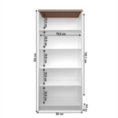 magas könyvespolc, fehér/tölgy sonoma, TOPTY TYP 06