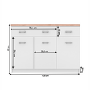 Komód 3d2s, fehér/tölgy sonoma, TOPTY TYP 07