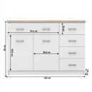 Komód 2d5s, fehér/tölgy sonoma, TOPTY TYP 08