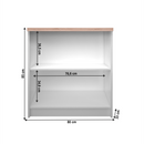 Alacsony könyvespolc, fehér/tölgy sonoma, TOPTY TYP 16