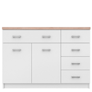 Komód 2d5s, fehér/tölgy sonoma, TOPTY TYP 08