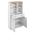 Vitrines szekrény 2D1W1S/80, fehér/tölgy sonoma, TOPTY TYP 02