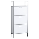 Cipőtároló, 3 soros, fehér, TREDIS