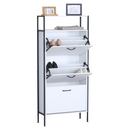 Cipőtároló, 3 soros, fehér, TREDIS