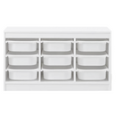 Rendszerező tárolódobozokkal, fehér, TRIMAL