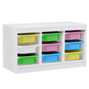 Rendszerező tárolódobozokkal, fehér/színes, TRIMAL