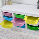 Rendszerező tárolódobozokkal, fehér/színes, TRIMAL