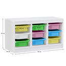 Rendszerező tárolódobozokkal, fehér/színes, TRIMAL