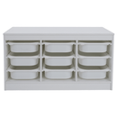 Rendszerező tárolódobozokkal, fehér, TRIMAL