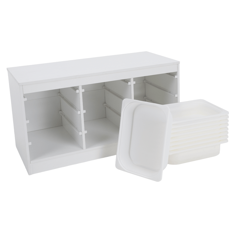 Rendszerező tárolódobozokkal, fehér, TRIMAL