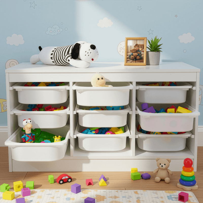 Rendszerező tárolódobozokkal, fehér, TRIMAL