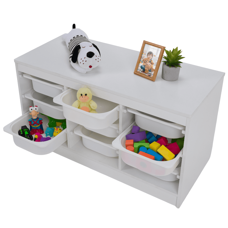 Rendszerező tárolódobozokkal, fehér, TRIMAL