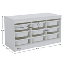 Rendszerező tárolódobozokkal, fehér, TRIMAL