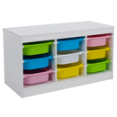 Rendszerező tárolódobozokkal, fehér/színes, TRIMAL