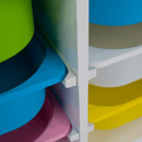 Rendszerező tárolódobozokkal, fehér/színes, TRIMAL