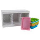 Rendszerező tárolódobozokkal, fehér/színes, TRIMAL