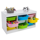 Rendszerező tárolódobozokkal, fehér/színes, TRIMAL