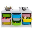 Rendszerező tárolódobozokkal, fehér/színes, TRIMAL