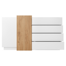 Komód 2D4S, fehér/tölgy craft arany, TRIO