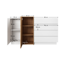 Komód 2D4S, fehér/tölgy craft arany, TRIO