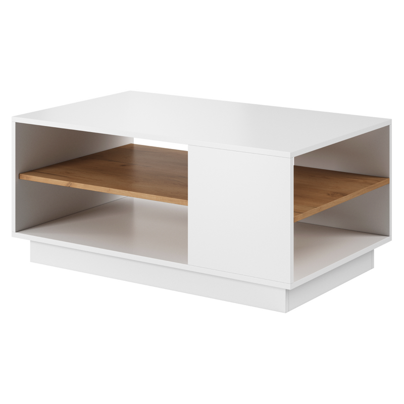 Dohányzóasztal, fehér/tölgy craft arany, TRIO