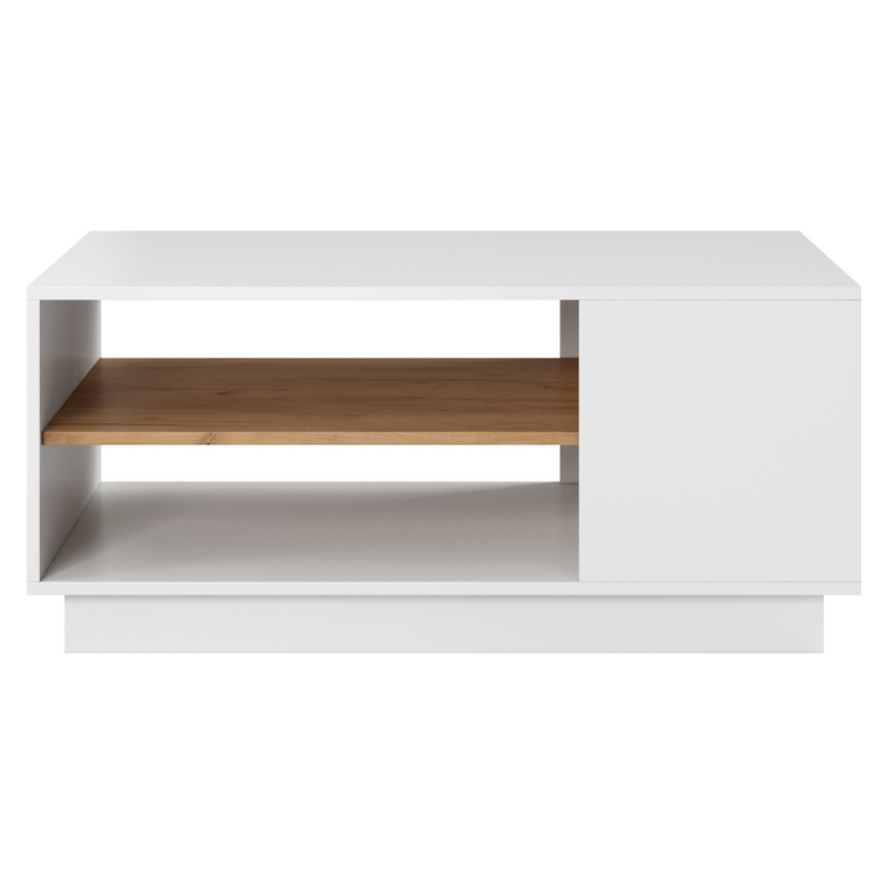 Dohányzóasztal, fehér/tölgy craft arany, TRIO