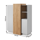 Komód 3D, fehér/tölgy craft arany, TRIO