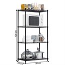 Polcállvány, 4 polcos, fekete, SUER TYP 1