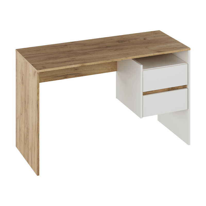 Számítógépasztal, artisan tölgy/fehér, TULIO NEW