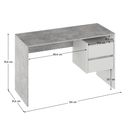 Számítógépasztal, beton/fehér, TULIO NEW