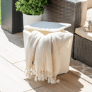 Kerti tároló doboz/kisasztal, fehér, UGUR