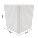 Kerti tároló doboz/kisasztal, fehér, UGUR