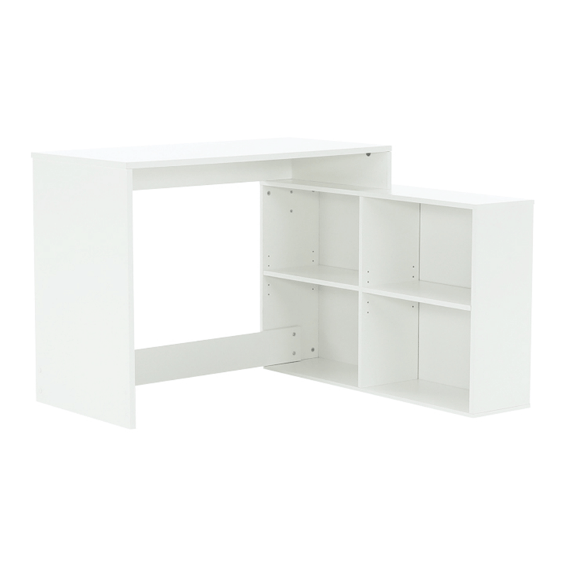 Számítógépasztal, fehér, univerzális, KORNER 2 NEW