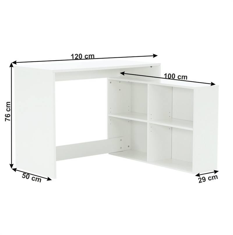 Számítógépasztal, fehér, univerzális, KORNER 2 NEW