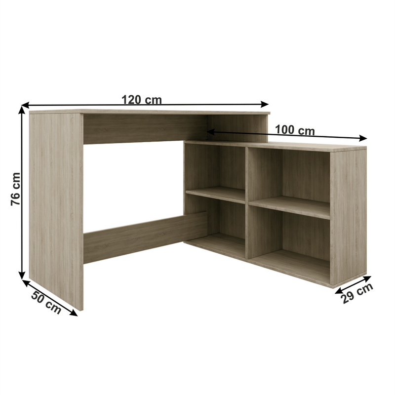 Számítógépasztal, sonoma tölgy, univerzális, KORNER 2 NEW