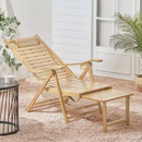 Kerti állítható szék, természetes, bambusz, URSEL