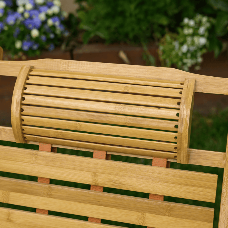 Kerti állítható szék, természetes, bambusz, URSEL