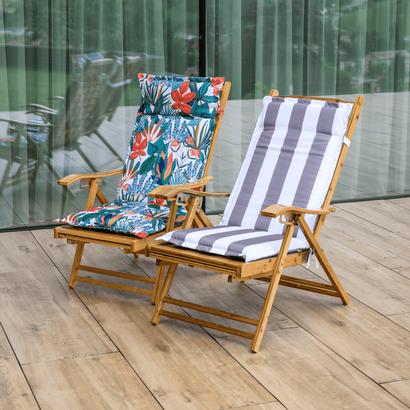 Kerti állítható szék, természetes, bambusz, URSEL