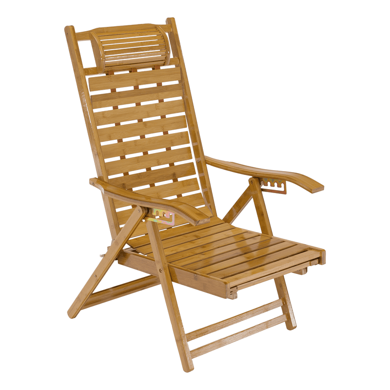 Kerti állítható szék, természetes, bambusz, URSEL