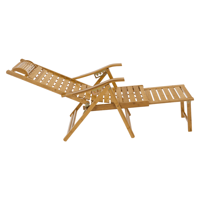 Kerti állítható szék, természetes, bambusz, URSEL