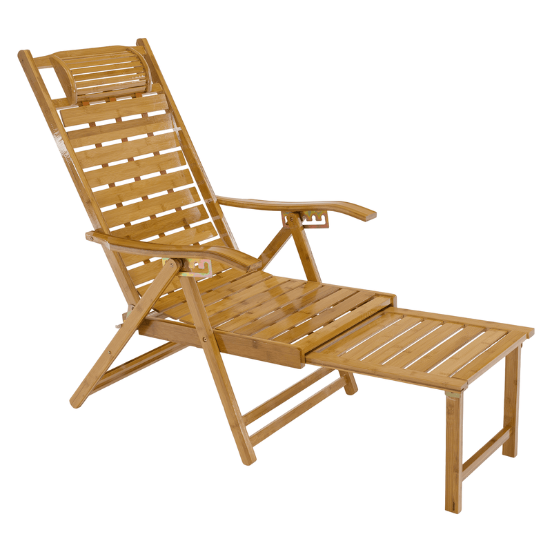 Kerti állítható szék, természetes, bambusz, URSEL