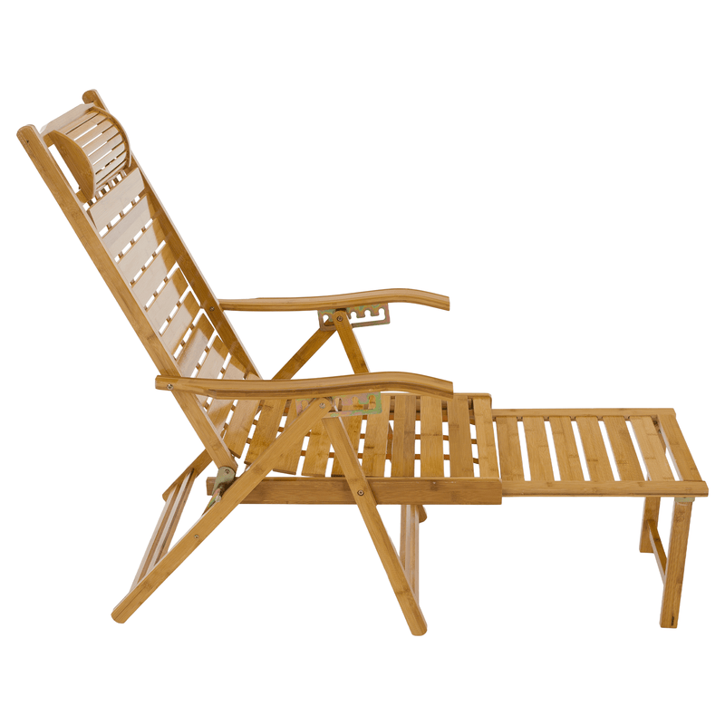 Kerti állítható szék, természetes, bambusz, URSEL