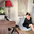 Babzsák, fehér/szürke, LAPIN