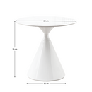 Étkezőasztal, világos márvány/fehér, átmérő 80 cm, VALER