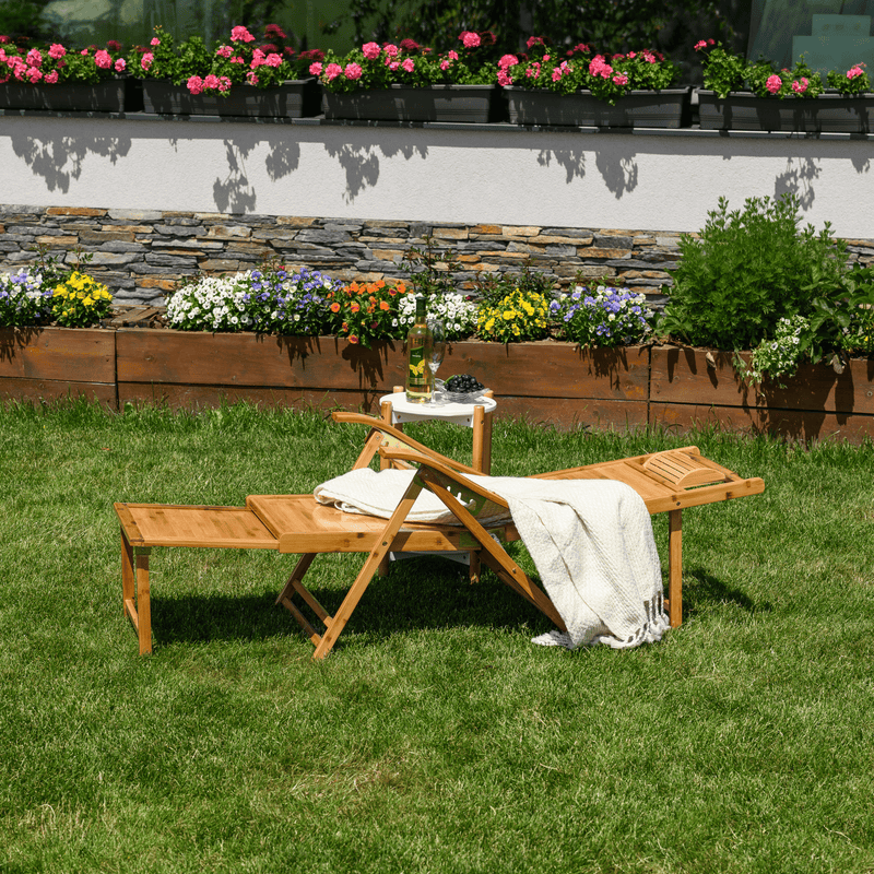 Kerti állítható szék, természetes, bambusz, VARDON