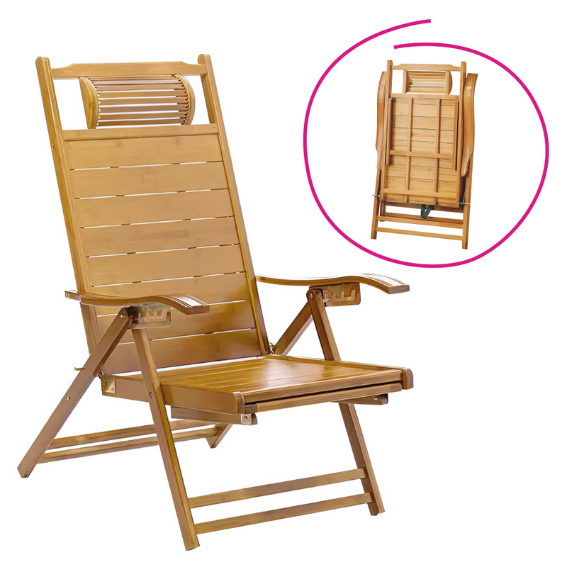 Kerti állítható szék, természetes, bambusz, VARDON